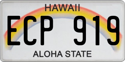 HI license plate ECP919