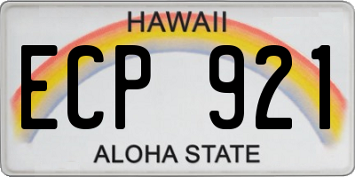 HI license plate ECP921