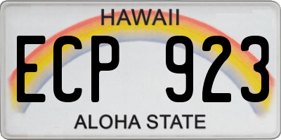 HI license plate ECP923