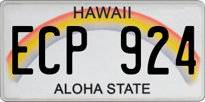 HI license plate ECP924