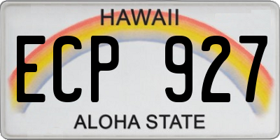 HI license plate ECP927