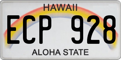 HI license plate ECP928