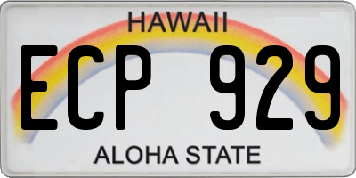 HI license plate ECP929