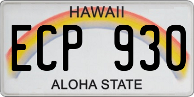 HI license plate ECP930