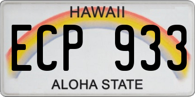 HI license plate ECP933