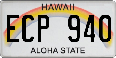 HI license plate ECP940