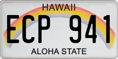 HI license plate ECP941