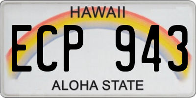 HI license plate ECP943