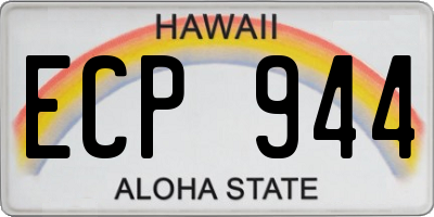 HI license plate ECP944