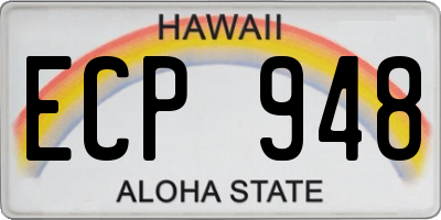 HI license plate ECP948