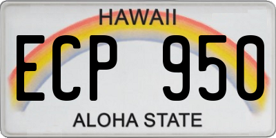 HI license plate ECP950
