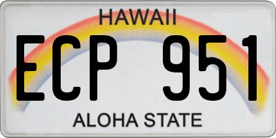 HI license plate ECP951