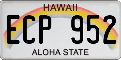 HI license plate ECP952