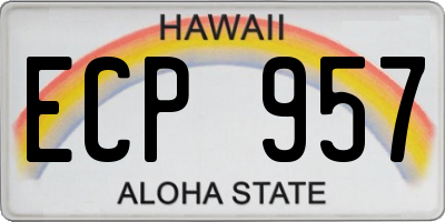 HI license plate ECP957