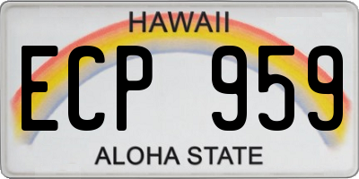 HI license plate ECP959