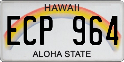 HI license plate ECP964