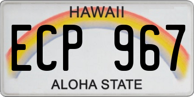 HI license plate ECP967