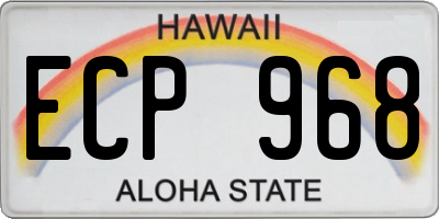 HI license plate ECP968