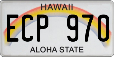 HI license plate ECP970