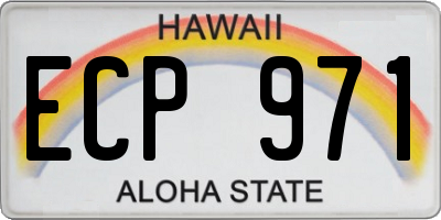 HI license plate ECP971