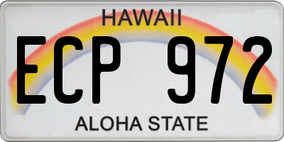 HI license plate ECP972