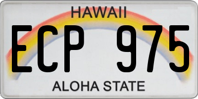 HI license plate ECP975