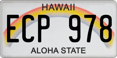 HI license plate ECP978