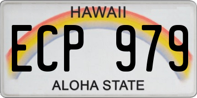 HI license plate ECP979