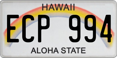 HI license plate ECP994
