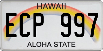 HI license plate ECP997