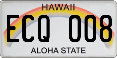 HI license plate ECQ008