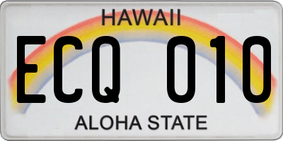 HI license plate ECQ010