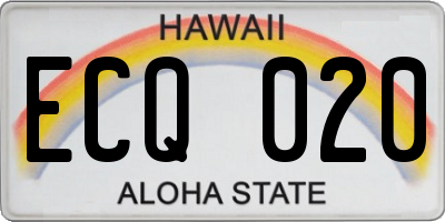 HI license plate ECQ020