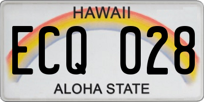 HI license plate ECQ028