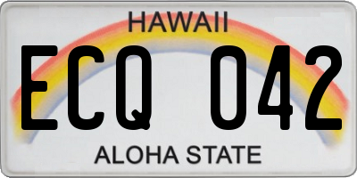 HI license plate ECQ042