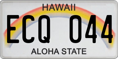 HI license plate ECQ044