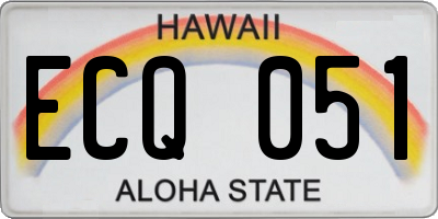 HI license plate ECQ051