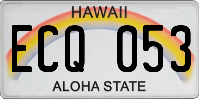 HI license plate ECQ053