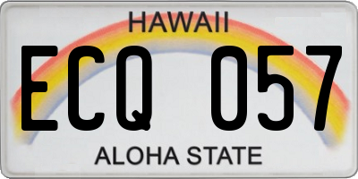 HI license plate ECQ057
