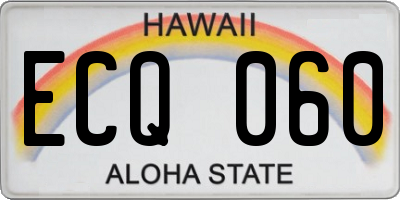 HI license plate ECQ060