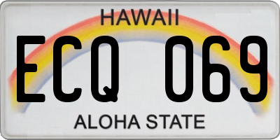 HI license plate ECQ069