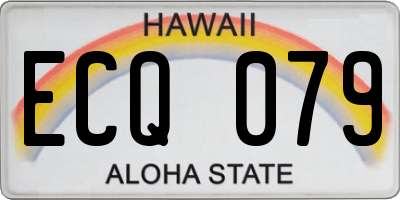 HI license plate ECQ079