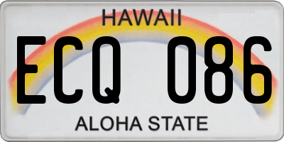 HI license plate ECQ086