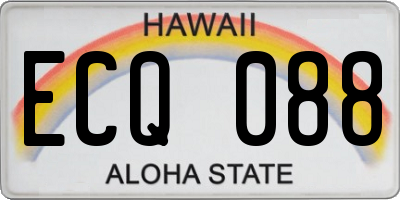 HI license plate ECQ088