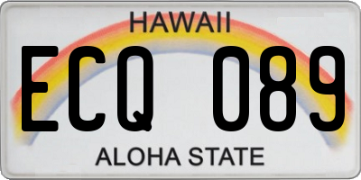 HI license plate ECQ089