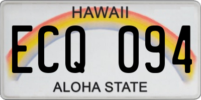 HI license plate ECQ094