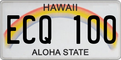 HI license plate ECQ100