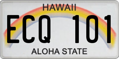 HI license plate ECQ101