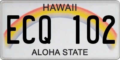 HI license plate ECQ102