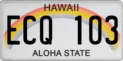 HI license plate ECQ103
